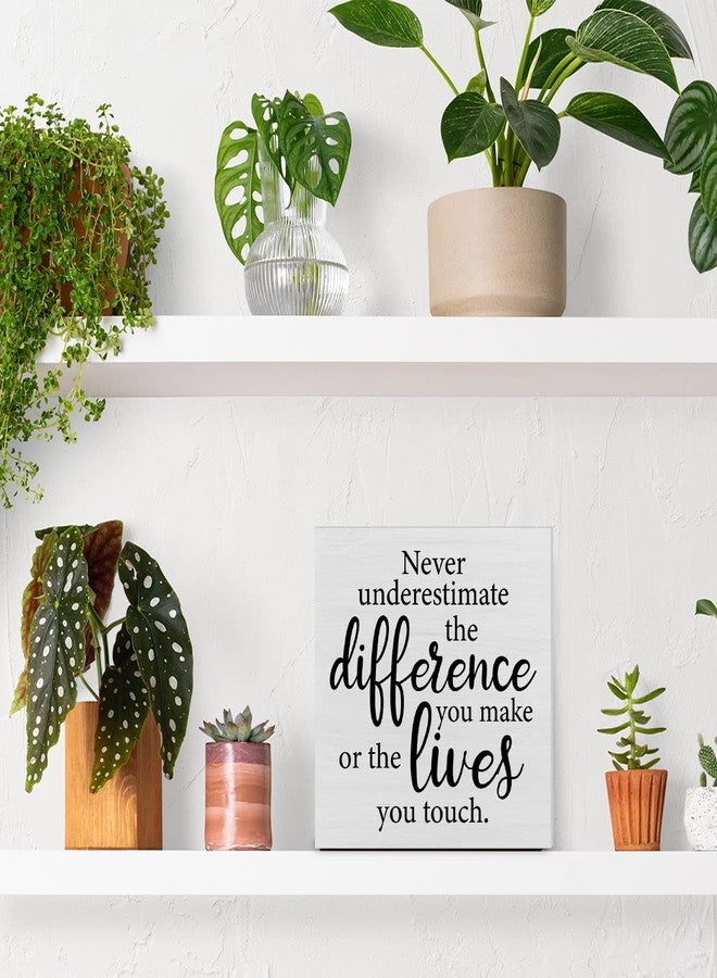PIXCEOS Retirement Thank You Gift Decorative Wooden Box Sign Never Underestimate the Difference You Make Wood Block Plaque Desk Decor Office Shelf or Wall Display - Image 4